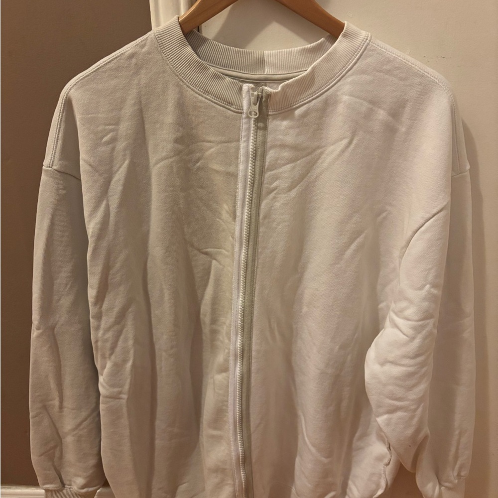 Nike White Zip Up Sweater